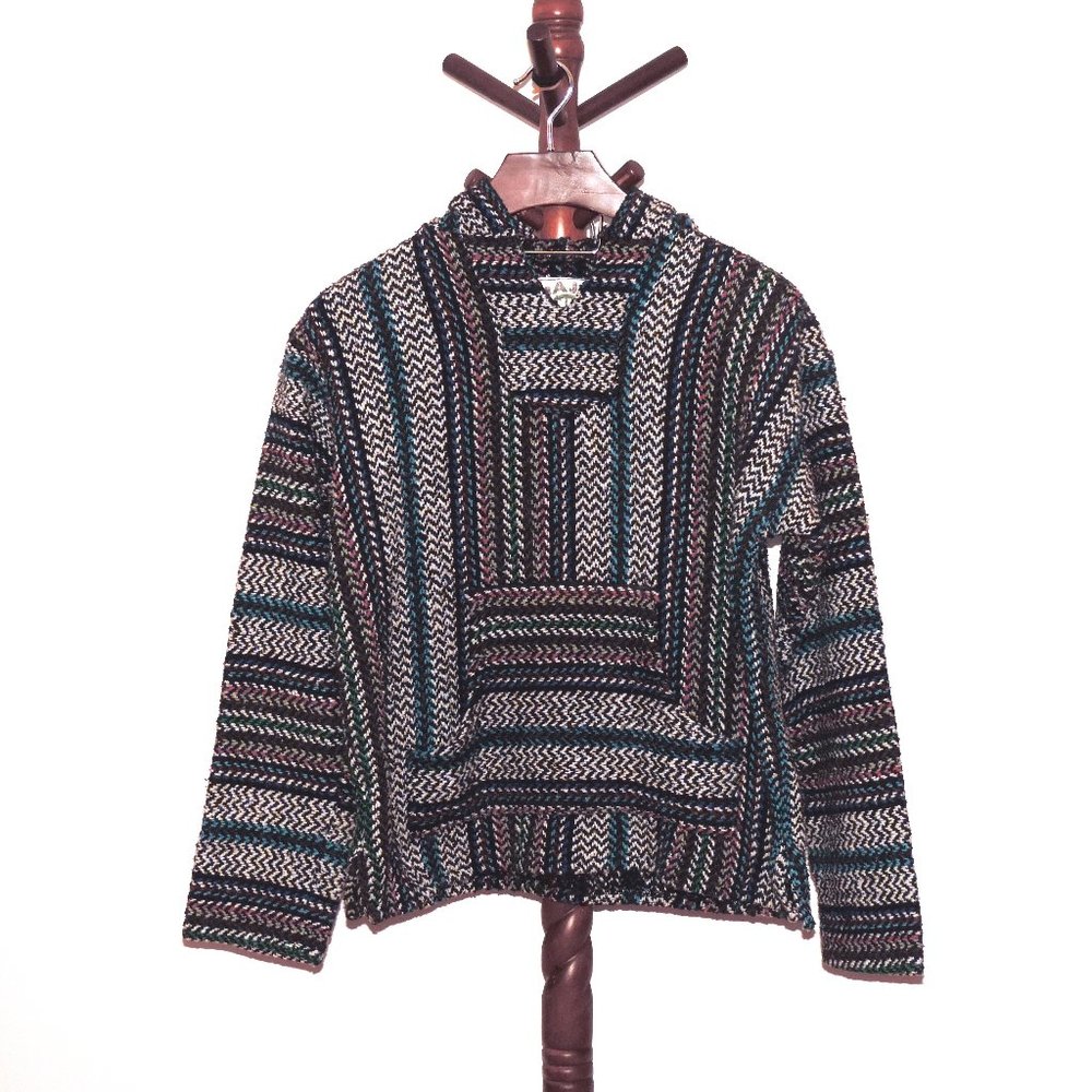 Baja Joe woven pullover drug rug hoodie shirt